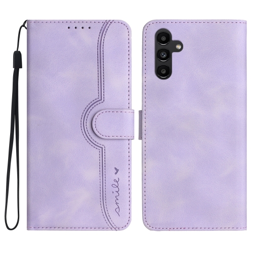 

For Samsung Galaxy A14 5G Heart Pattern Skin Feel Leather Phone Case(Purple)