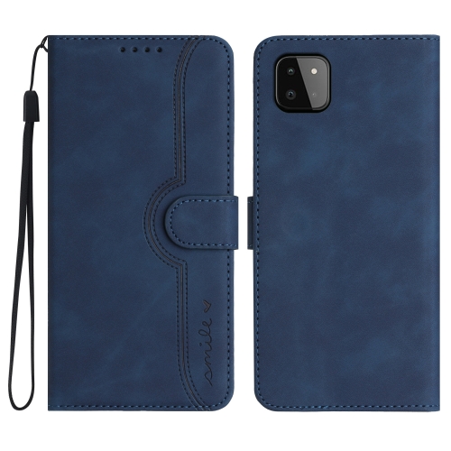 

For Samsung Galaxy A22 5G Heart Pattern Skin Feel Leather Phone Case(Royal Blue)