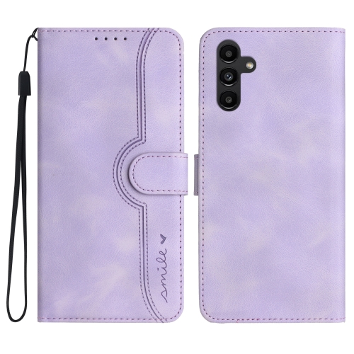 

For Samsung Galaxy A34 5G Heart Pattern Skin Feel Leather Phone Case(Purple)