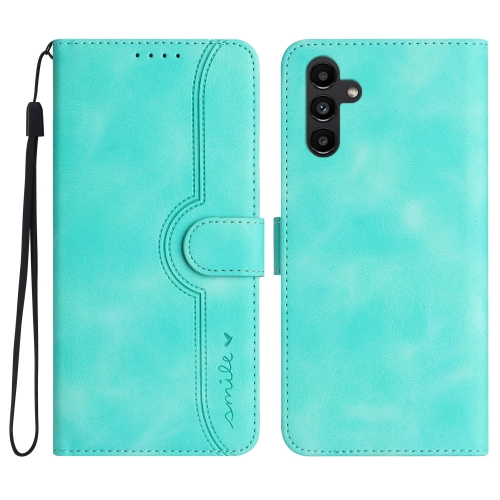 

For Samsung Galaxy A34 5G Heart Pattern Skin Feel Leather Phone Case(Light Blue)