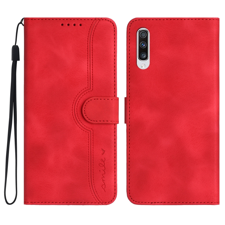 

For Samsung Galaxy A50/A50s Heart Pattern Skin Feel Leather Phone Case(Red)