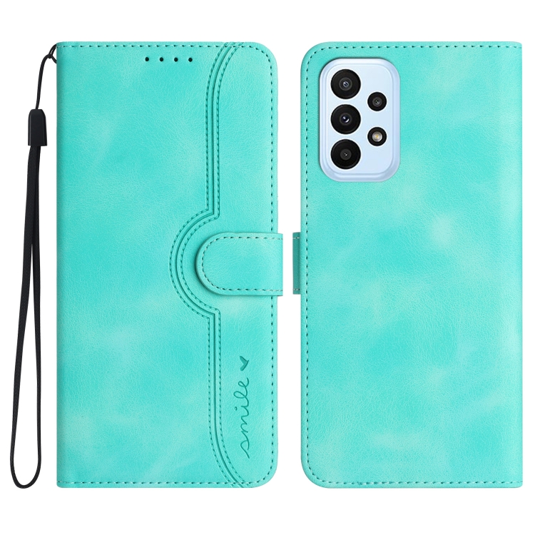 

For Samsung Galaxy A53 5G Heart Pattern Skin Feel Leather Phone Case(Light Blue)
