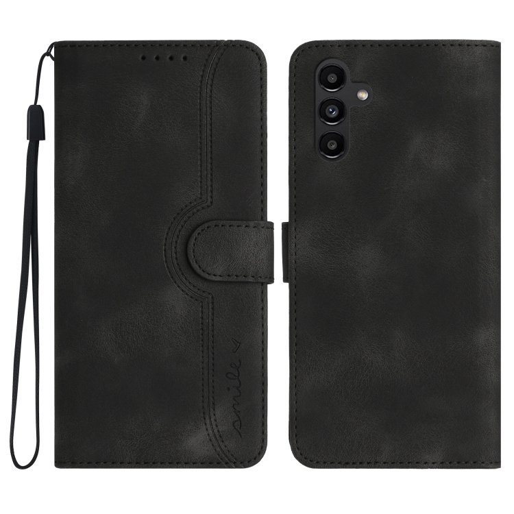 

For Samsung Galaxy A54 5G Heart Pattern Skin Feel Leather Phone Case(Black)