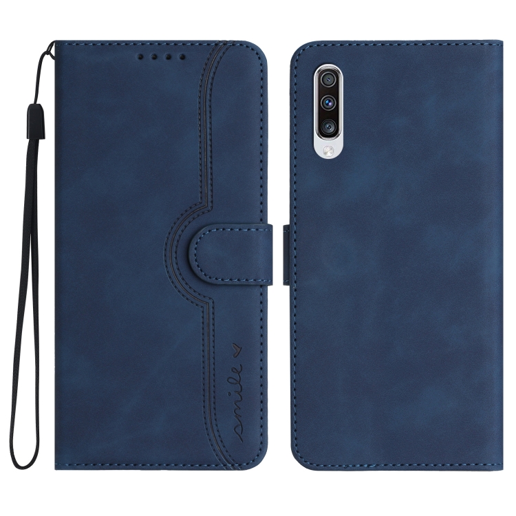 

For Samsung Galaxy A70 Heart Pattern Skin Feel Leather Phone Case(Royal Blue)