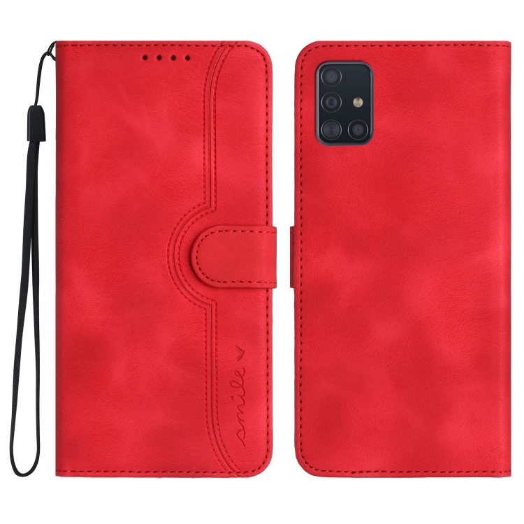 

For Samsung Galaxy A71 5G Heart Pattern Skin Feel Leather Phone Case(Red)