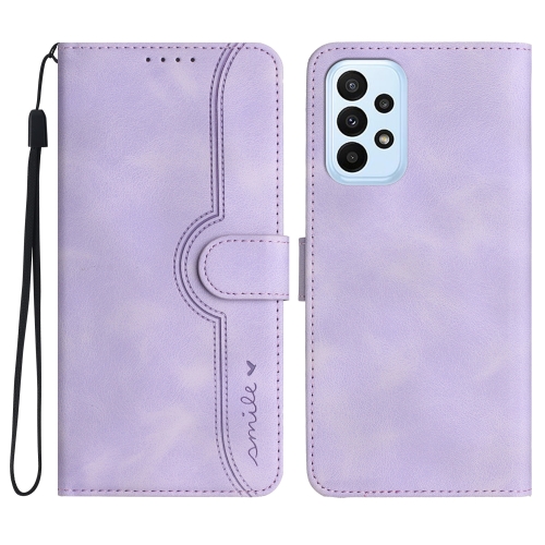 

For Samsung Galaxy A72 4G/5G Heart Pattern Skin Feel Leather Phone Case(Purple)