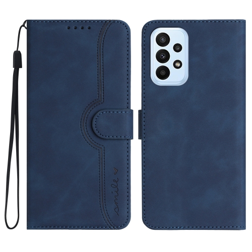 

For Samsung Galaxy A73 5G Heart Pattern Skin Feel Leather Phone Case(Royal Blue)