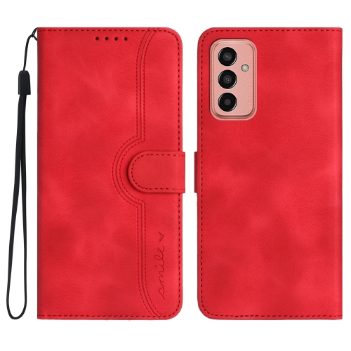 

For Samsung Galaxy M13 India/F13 Heart Pattern Skin Feel Leather Phone Case(Red)