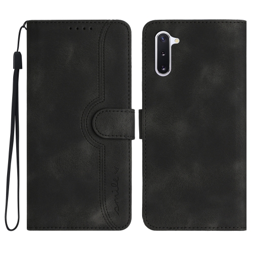 

For Samsung Galaxy Note10 4G/5G Heart Pattern Skin Feel Leather Phone Case(Black)