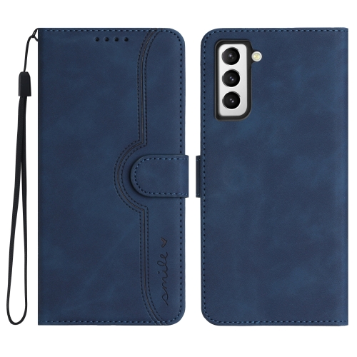 

For Samsung Galaxy S21 FE 5G Heart Pattern Skin Feel Leather Phone Case(Royal Blue)