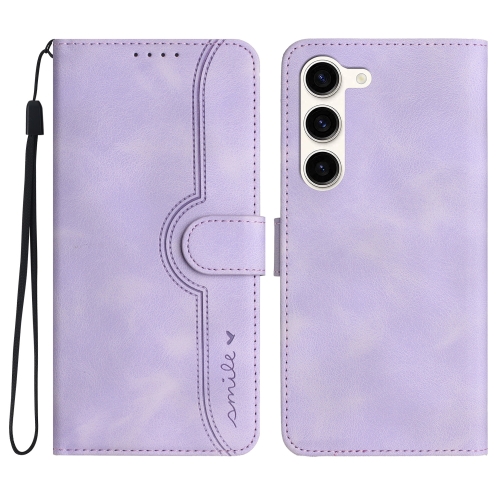 

For Samsung Galaxy S23+ 5G Heart Pattern Skin Feel Leather Phone Case(Purple)