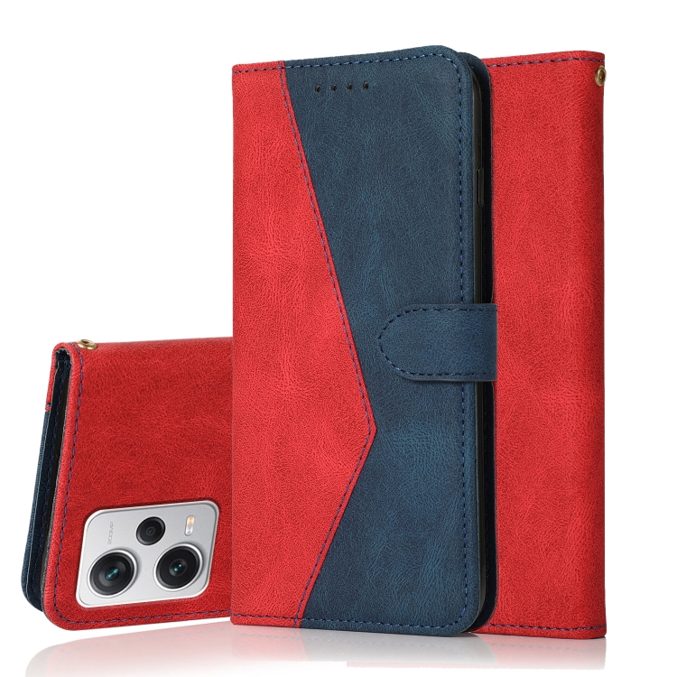 

For Xiaomi Redmi Note 12 Pro+ 5G Dual-color Stitching Leather Phone Case(Red Blue)