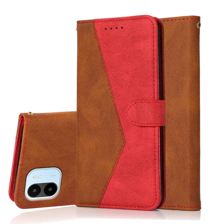 

For Xiaomi Redmi A1 Dual-color Stitching Leather Phone Case(Brown Red)