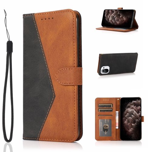 

For Xiaomi Mi 11 Dual-color Stitching Leather Phone Case(Black Brown)
