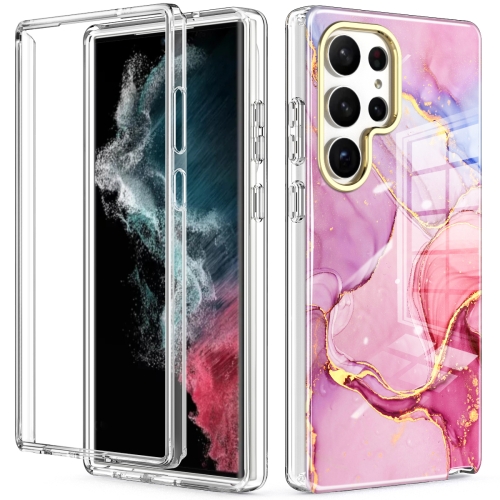 

For Samsung Galaxy S23 Ultra 5G 360 Full Body Painted Phone Case(Marble L13)