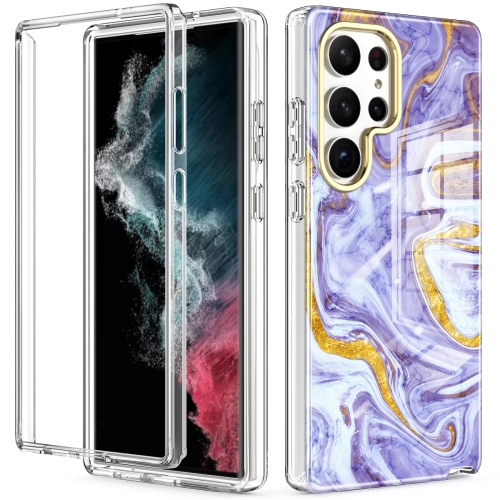 

For Samsung Galaxy S23 Ultra 5G 360 Full Body Painted Phone Case(Marble L14)