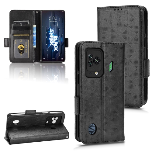

For Xiaomi Black Shark 5 Symmetrical Triangle Leather Phone Case(Black)