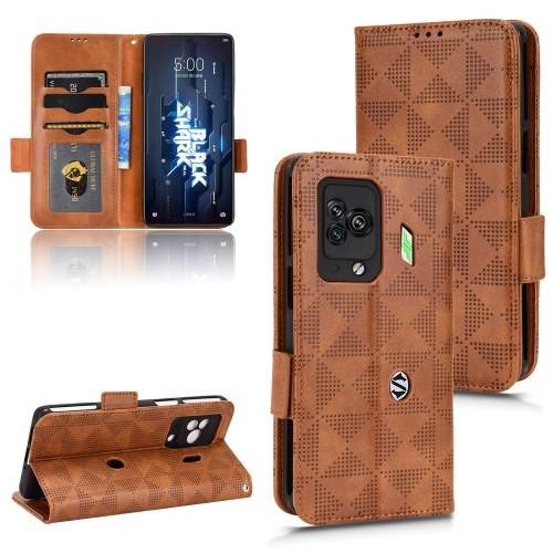 

For Xiaomi Black Shark 5 Pro Symmetrical Triangle Leather Phone Case(Brown)