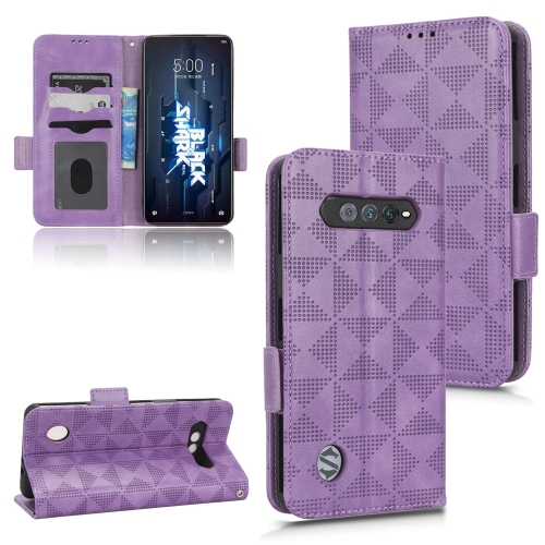 

For Xiaomi Black Shark 5 RS Symmetrical Triangle Leather Phone Case(Purple)