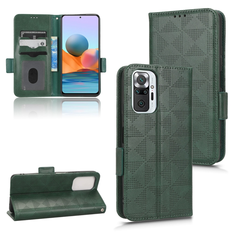 

For Xiaomi Redmi Note 10 Pro 4G / Pro Max 4G Symmetrical Triangle Leather Phone Case(Green)
