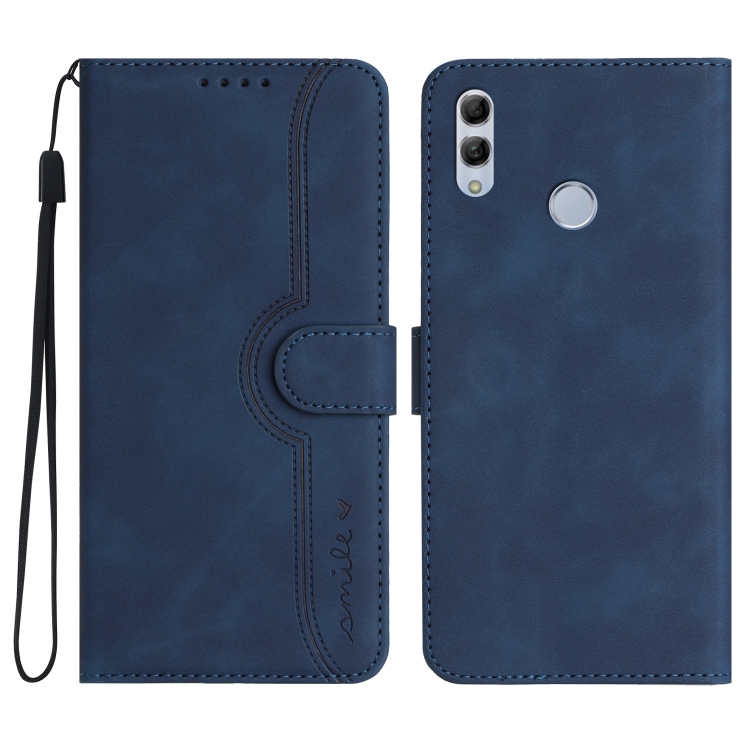 

For Honor 10 Lite/Huawei P smart 2019 Heart Pattern Skin Feel Leather Phone Case(Royal Blue)