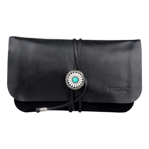 

FIREDOG CL91 Portable Handmade Sheepskin Genuine Leather Tobacco Bag(Black)