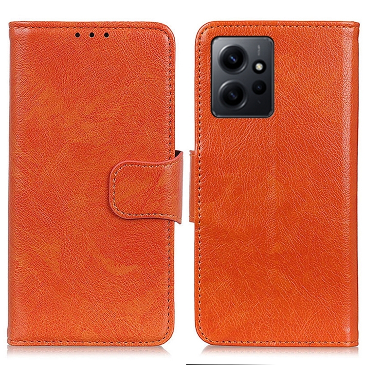 

For Xiaomi Redmi Note 12 4G Global Nappa Texture Leather Phone Case(Orange)