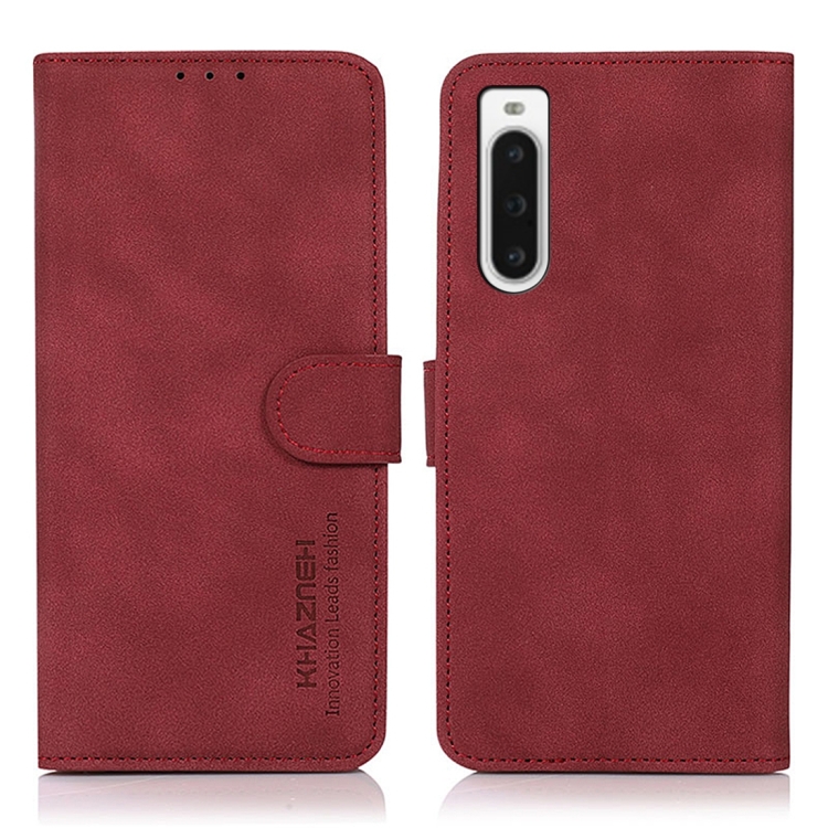 

For Sony Xperia 10 V KHAZNEH Matte Texture Leather Phone Case(Red)