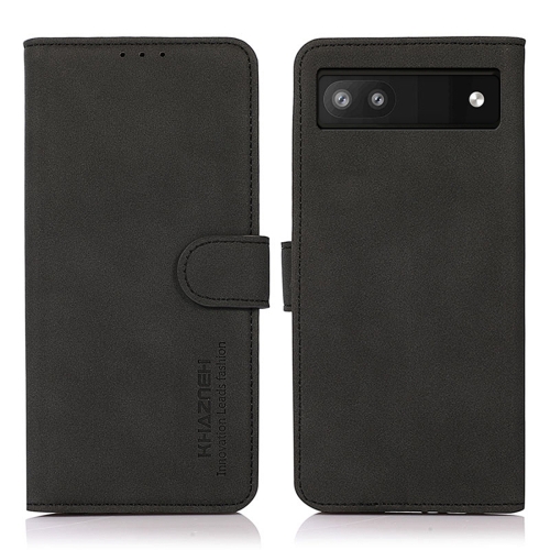 

For Google Pixel 7a KHAZNEH Matte Texture Leather Phone Case(Black)
