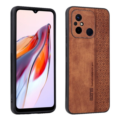 

For Xiaomi Poco C55 / Redmi 12C / 11A AZNS 3D Embossed Skin Feel Phone Case(Brown)