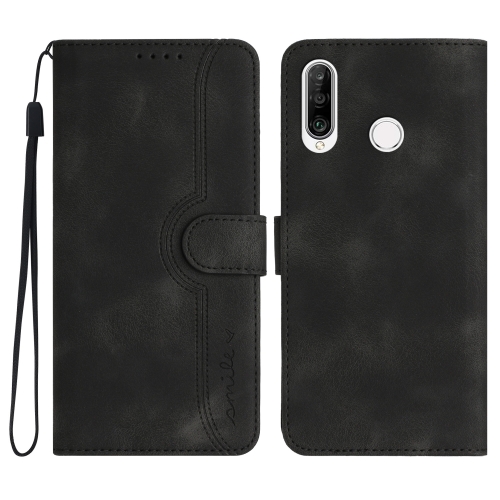 

Heart Pattern Skin Feel Leather Phone Case For Huawei P30 Lite/nova 4e/Honor 20S Russia Version/20 lite Russia Version(Black)