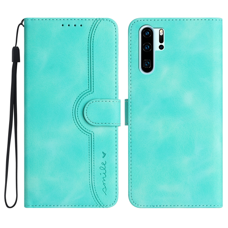 

For Huawei P30 Pro Heart Pattern Skin Feel Leather Phone Case(Light Blue)