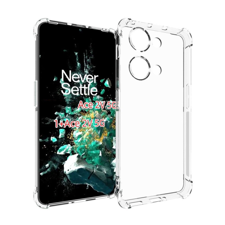 

For OnePlus Ace 2V Shockproof Non-slip Thickening TPU Phone Case(Transparent)