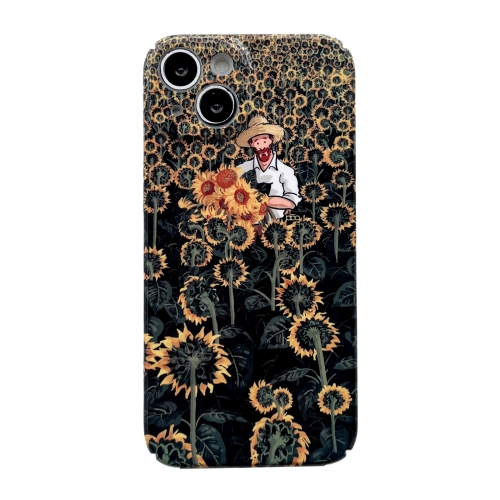 

For iPhone 14 Pro Max Precise Hole Glossy PC Phone Case(Sunflower)