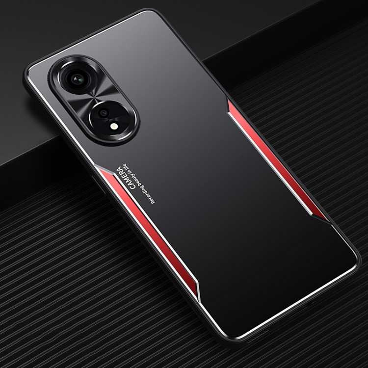 

For OPPO A1 Pro / A98 Blade Series TPU + Titanium Alloy Phone Case(Black Red)