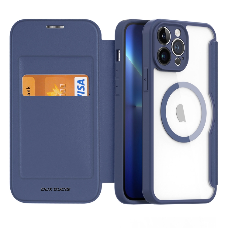 

For iPhone 13 Pro Max DUX DUCIS Skin X Pro Series Magsafe PC + TPU Leather Phone Case(Blue)