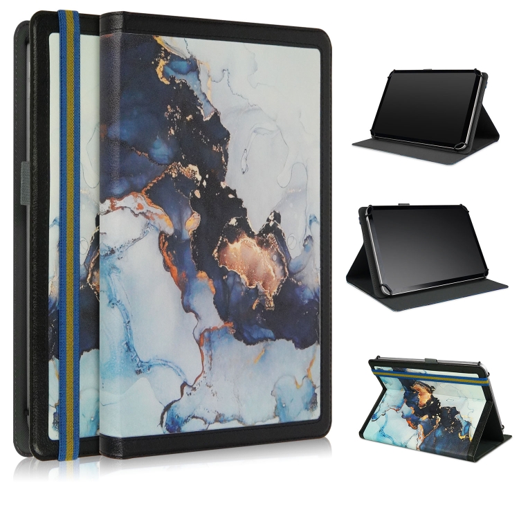 

For 10 inch Marble Pattern Stitching Leather Tablet Case(Black)