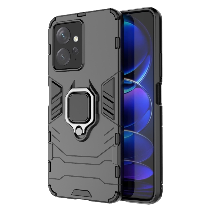 

For Xiaomi Redmi Note 12 4G Global Magnetic Ring Holder PC + TPU Phone Case(Black)