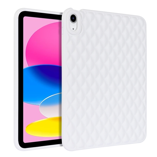 

For iPad 10th Gen 10.9 2022 Rhombic TPU Tablet Case(White)