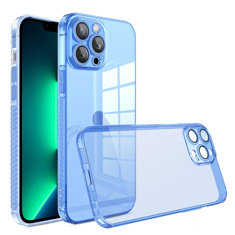 

For iPhone 14 Straight Edge Shockproof Anti-skid TPU Phone Case(Blue)