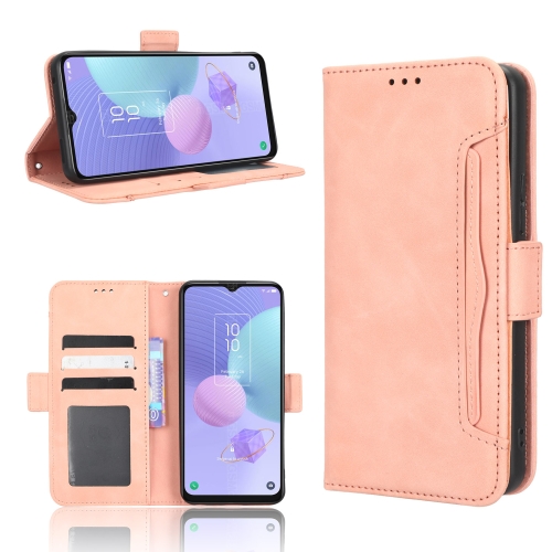 

For TCL 408 Skin Feel Calf Texture Card Slots Leather Phone Case(Pink)