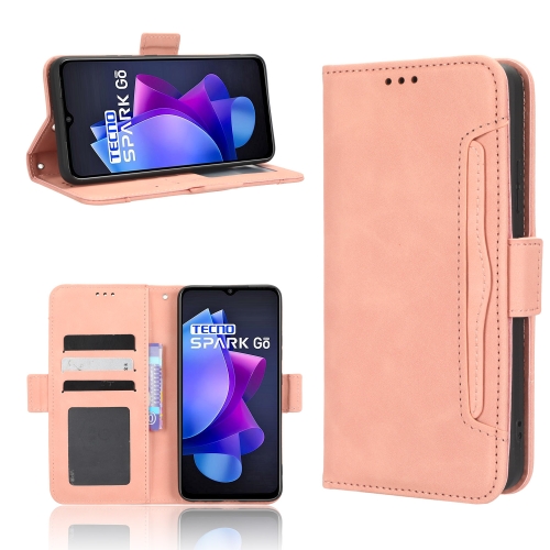 

For Tecno Spark Go 2023 Skin Feel Calf Texture Card Slots Leather Phone Case(Pink)