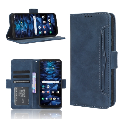 

For Kyocera Digno SX3 KYG02 Skin Feel Calf Texture Card Slots Leather Phone Case(Blue)