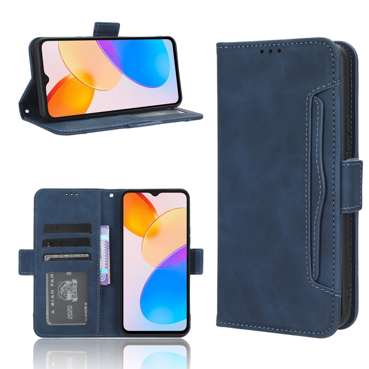 

For Honor X5 Skin Feel Calf Texture Card Slots Leather Phone Case(Blue)