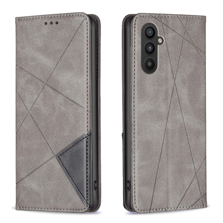 

For Samsung Galaxy A24 4G Prismatic Invisible Magnetic Leather Phone Case(Grey)