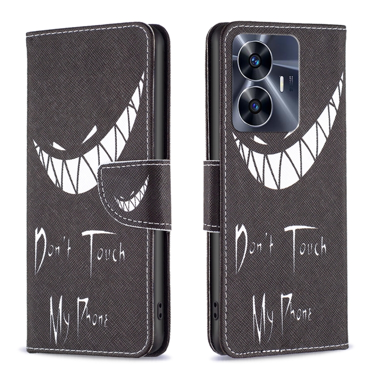 

For Realme C55 Colored Drawing Pattern Leather Phone Case(Smirk)