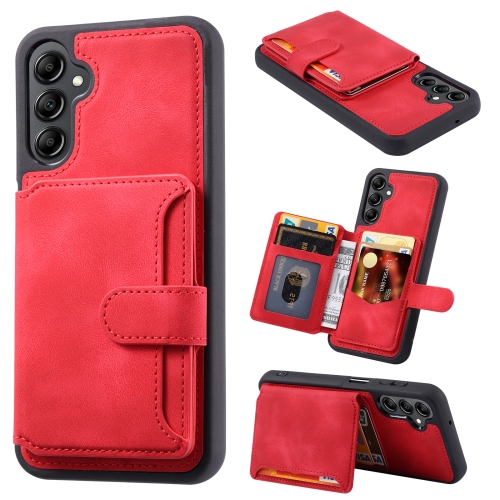 

For Samsung Galaxy A34 5G Skin Feel Dream Anti-theft Brush Shockproof Portable Skin Card Bag Phone Case(Red)