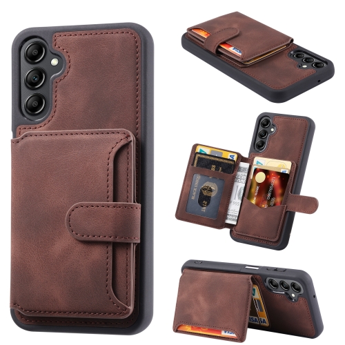 

For Samsung Galaxy A54 5G Skin Feel Dream Anti-theft Brush Shockproof Portable Skin Card Bag Phone Case(Coffee)