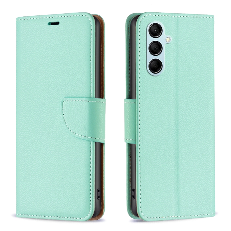 

For Samsung Galaxy M14 5G Litchi Texture Pure Color Leather Phone Case(Green)