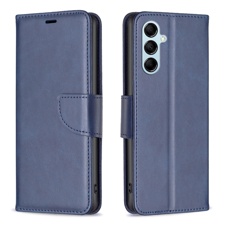 

For Samsung Galaxy M14 5G Lambskin Texture Leather Phone Case(Blue)